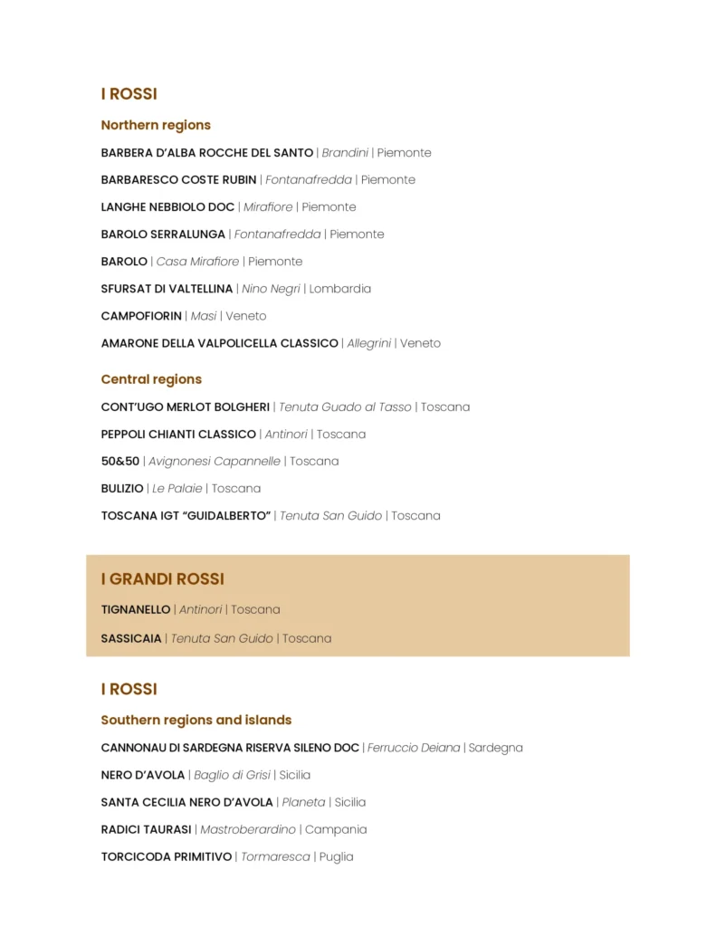 MSC Eataly Menu Page 10