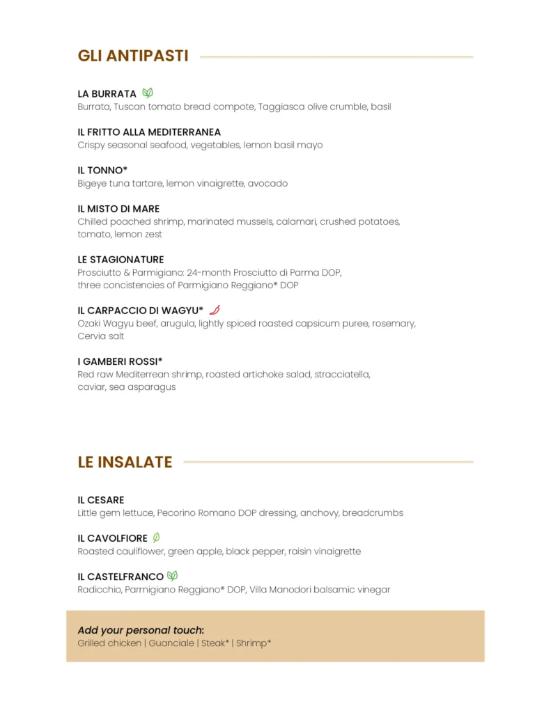 MSC Eataly Menu Page 6