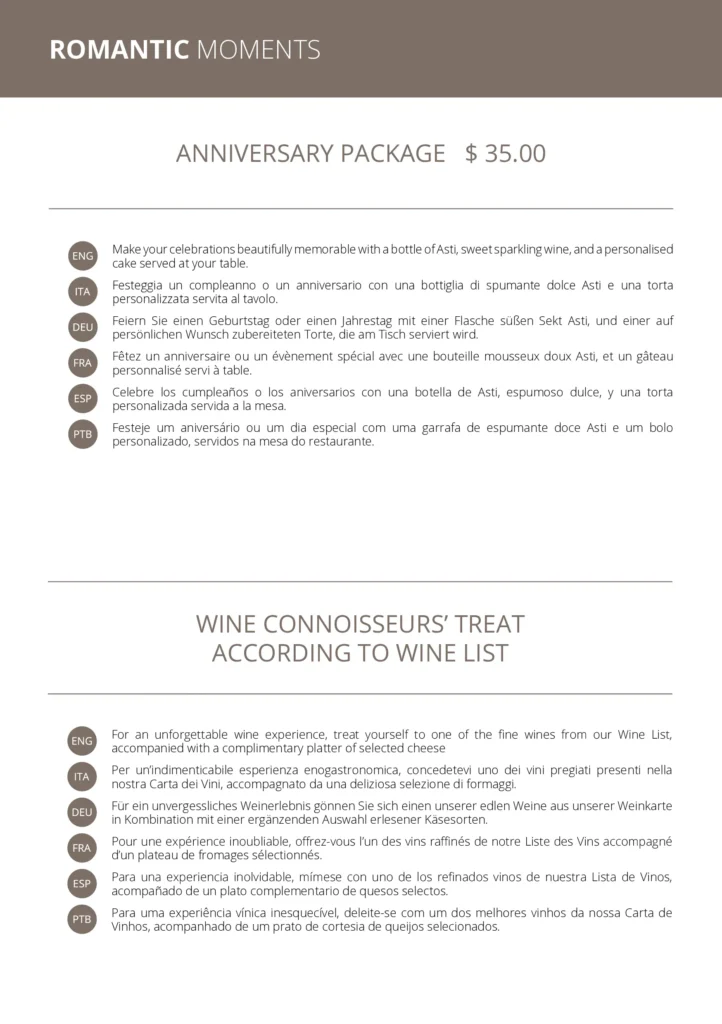 MSC Room Service Menu Page 15