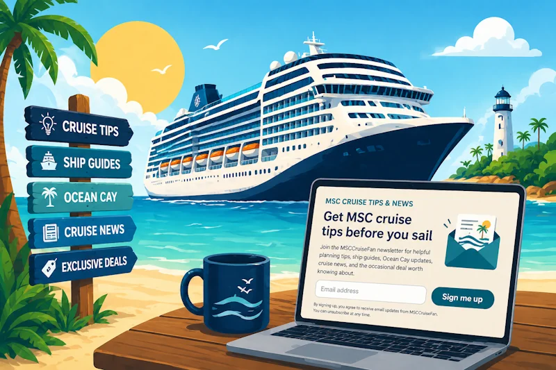 Cruise ship and email newsletter illustration