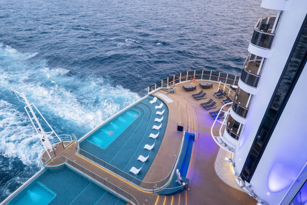 MSC Seashore Horizon Pool Area from Above