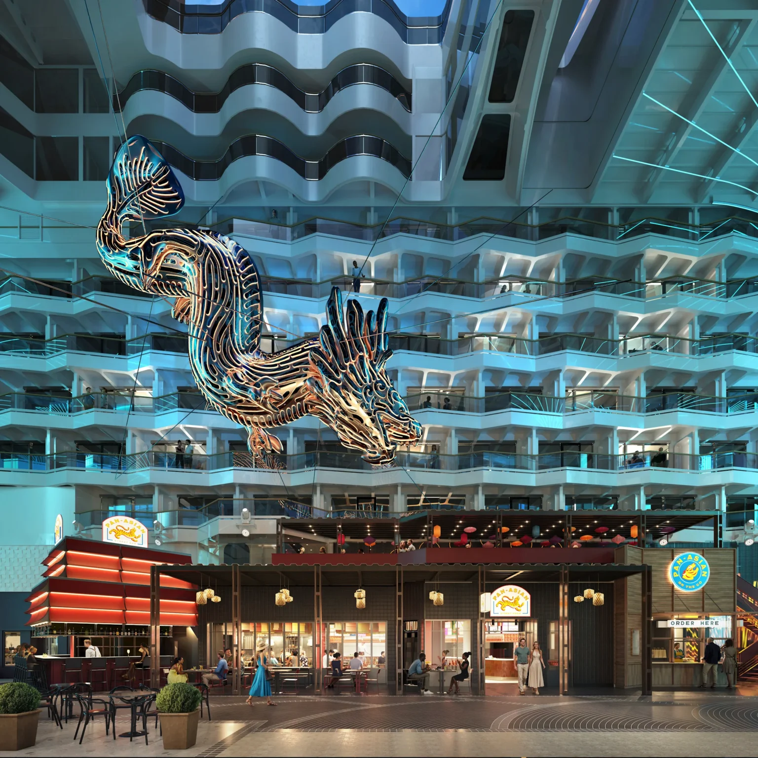 MSC World Asia Adds New Pan-Asian Street Food Concept Ahead of 2026 Debut MSC World Asia Pan Asian Exterior