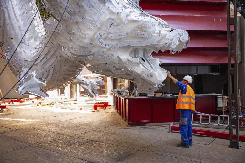 MSC World Asia Dragon Sculpture Install