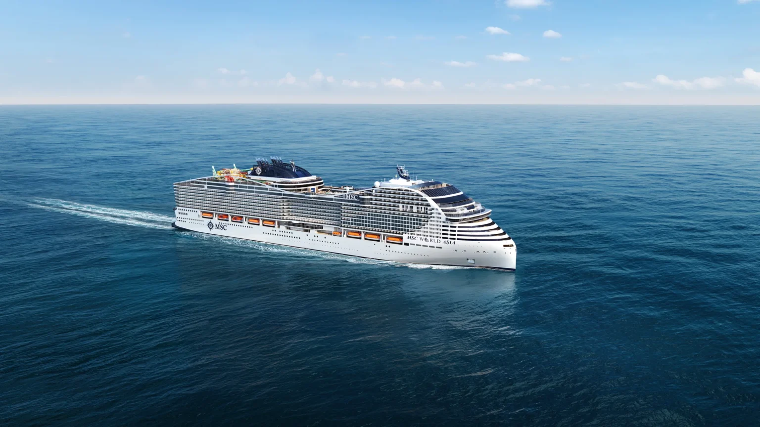 MSC World Asia at sea during MSC Cruises' winter 2026/2027 season.