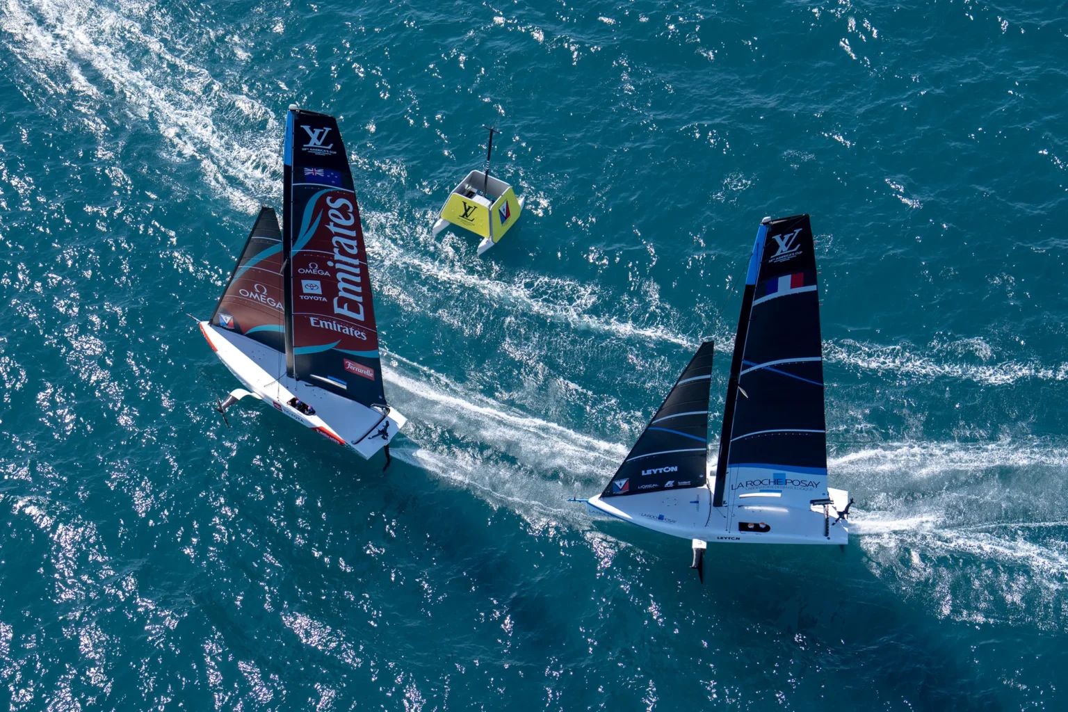 MSC Cruises Named Global Cruise Partner of 2027 America’s Cup in Naples America's Cup sailing yacht on the water during an event connected to MSC Cruises' 2027 Naples partnership.