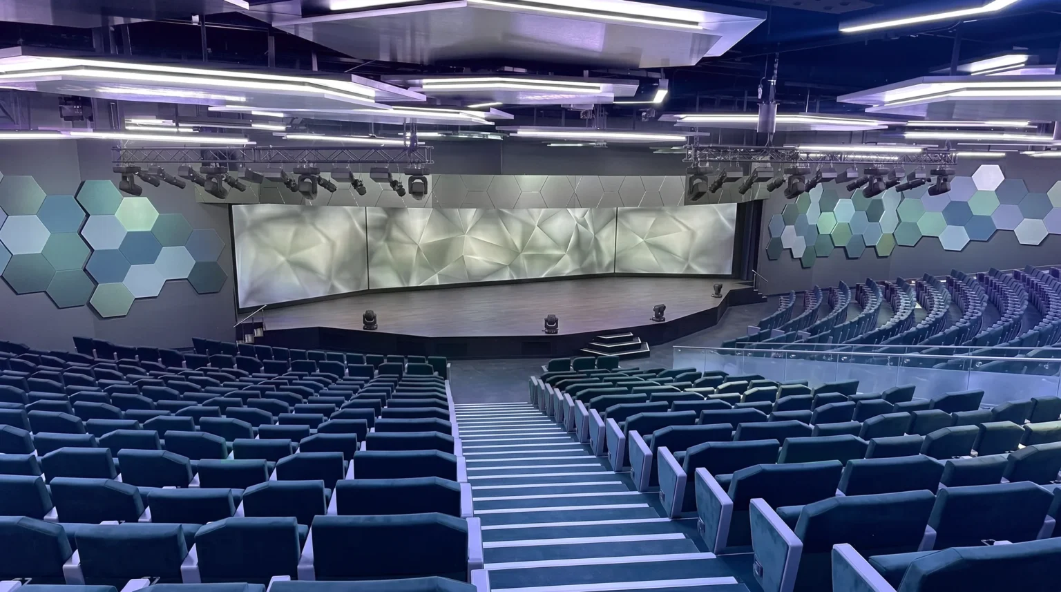 MSC World Asia Entertainment: New Shows, Live Music and What Cruisers Can Expect MSC World Asia World Theatre seating and stage
