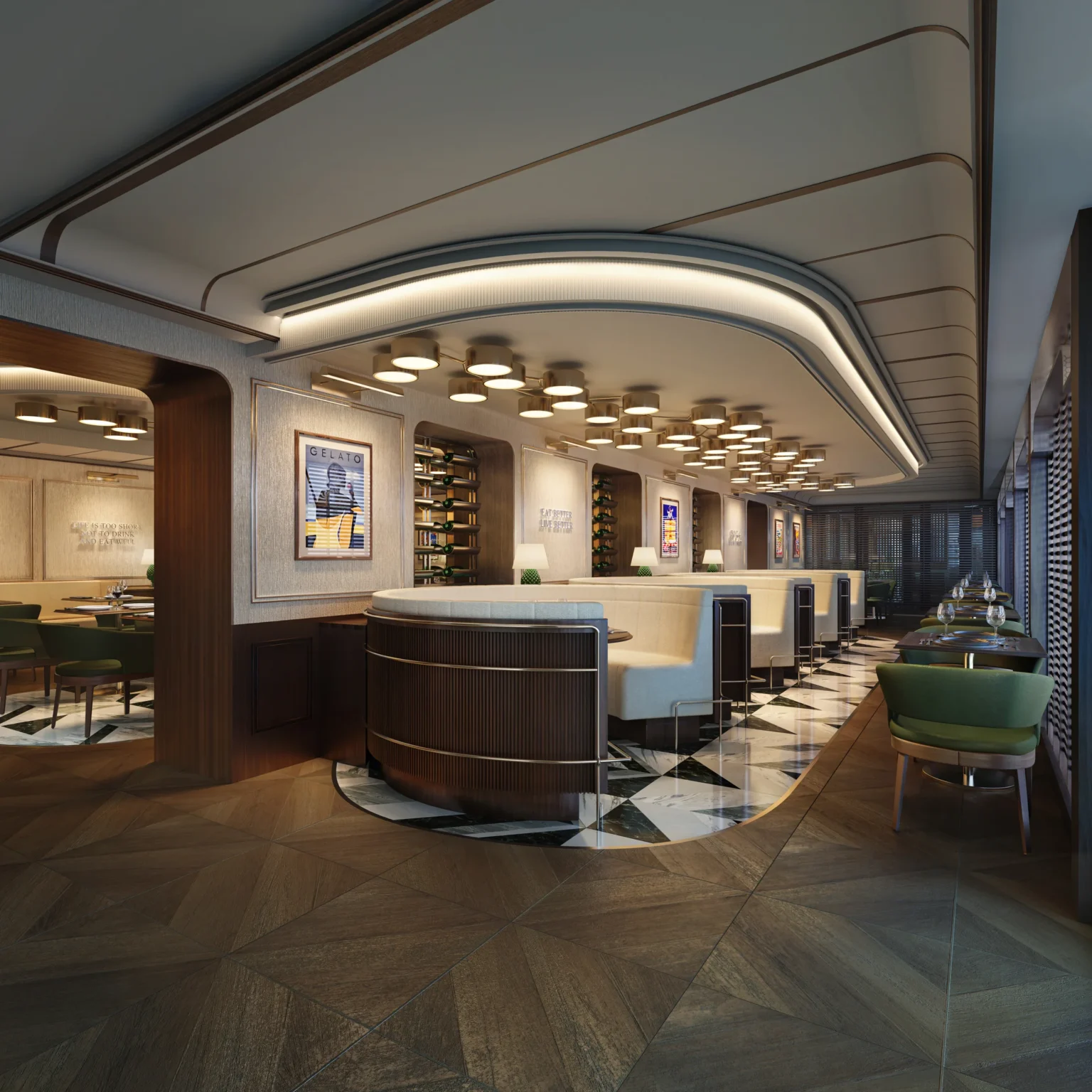 Official rendering of Eataly on MSC World Asia